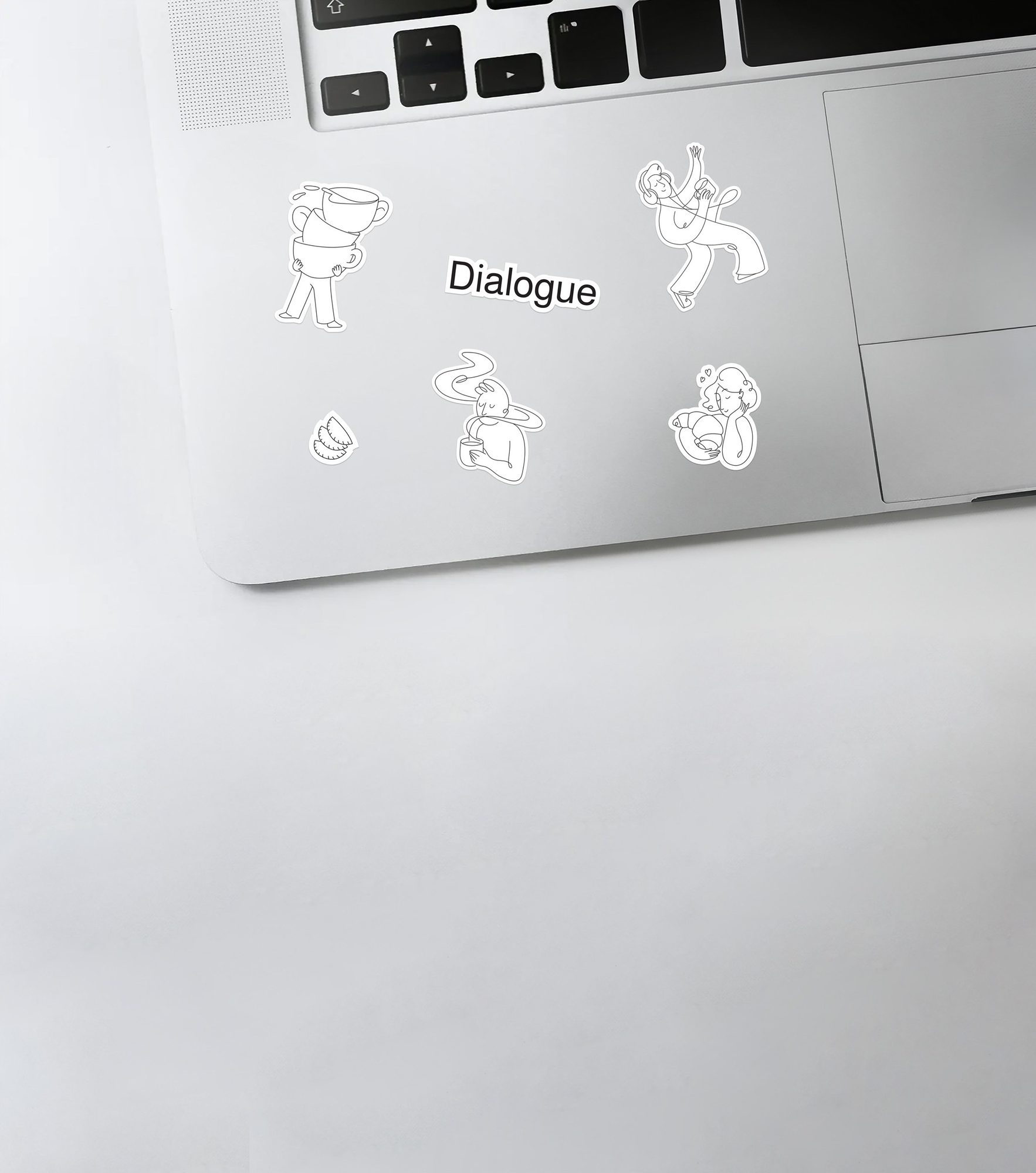 Dialogue line-illustration stickers