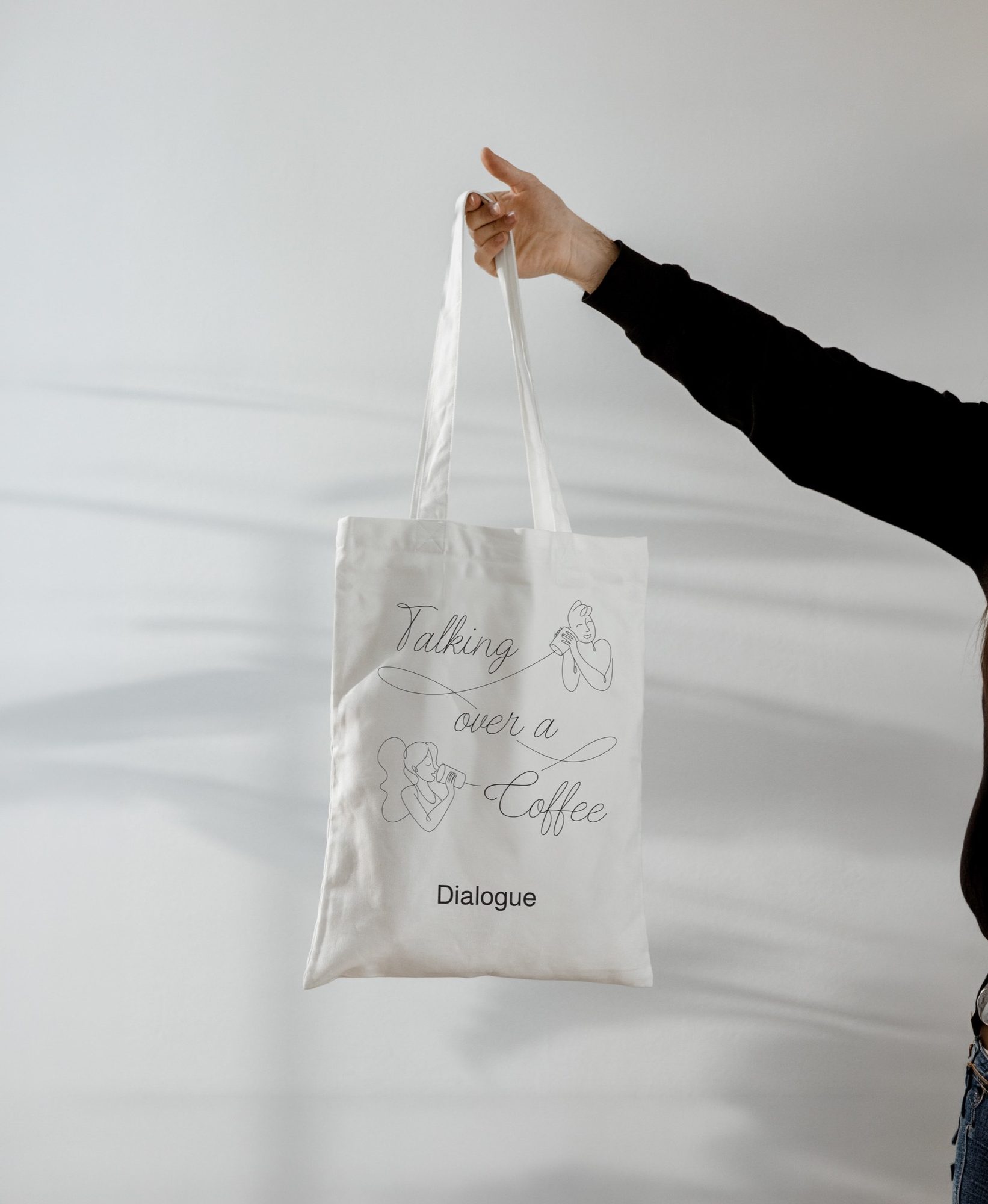 The Dialogue “Talking over a coffee” tote bag