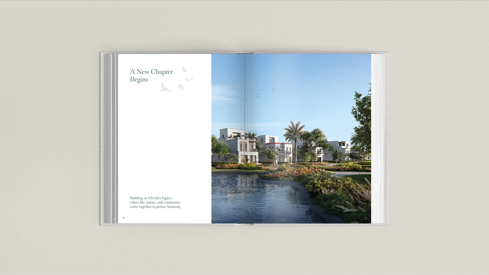 “A new chapter begins” — a Mivida Gardens brochure spread