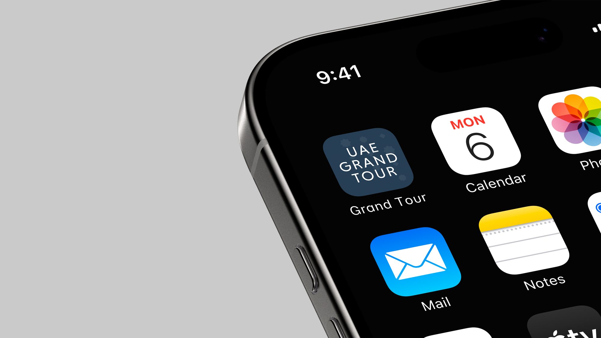 The UAE Grand Tour app on a phone home screen