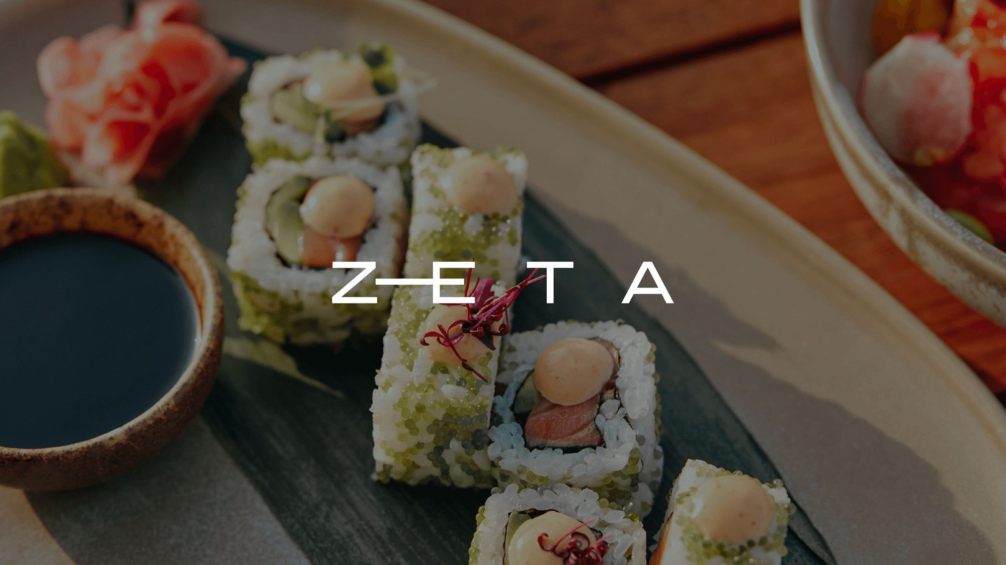 The Zeta wordmark on the Asian-fusion cuisine